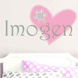 Girls Name Wall Sticker With Beautiful Heart, Girls Decal, Bedroom Decor, Art, Stickers - thumbnail 3