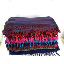 Brown Cosy Blanket 4 Parties Festivals & Snuggling. A Lovely Soft Touch, Very Warm, Nice & Lightweight Shawl Scarf Throw - thumbnail 2