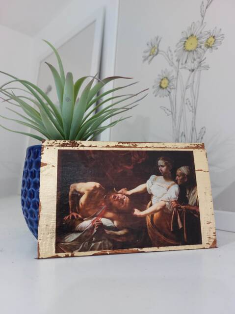Caravaggio Judith Beheading Holofernes Wood Art Baroque Religious Painting - image 1