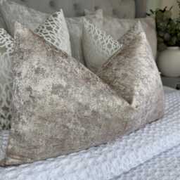 Elegant Beige Sand Cushion Cover With Marble Effect - Luxury Scatter Pillow For Sofa & Bed Decor Double Sided - thumbnail 1
