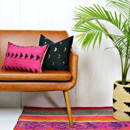 Black Gold Crescent Moon Linen Pillow Cover/Leaf Foil Luna Bedding Accent Cushion Dark Simple Classic Lumbar Modern Geometric Euro - thumbnail 2