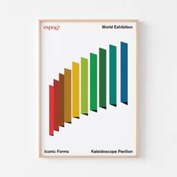 Expo 67 Kaleidoscope Poster Print Montreal Canada Mid Century Modern 1967 Pine Forest Scandinavian Danish Abstract Habitat Logo Ernst Roch - thumbnail 2