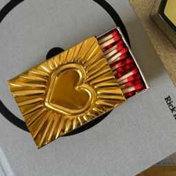 2 Aluminum Matchbox Silver Or Gold Heart Design - Handmade Perfect Gift Wedding Bridesmaids Birthdays Candles & Home Decor - thumbnail 2