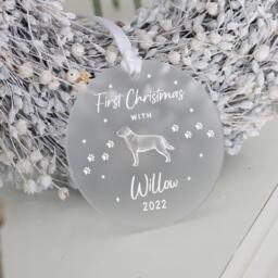 Personalised Puppy's First Christmas Decoration, 1st Puppy Gift, Dogs Gift Ornament, New Gifts, Dog Xmas