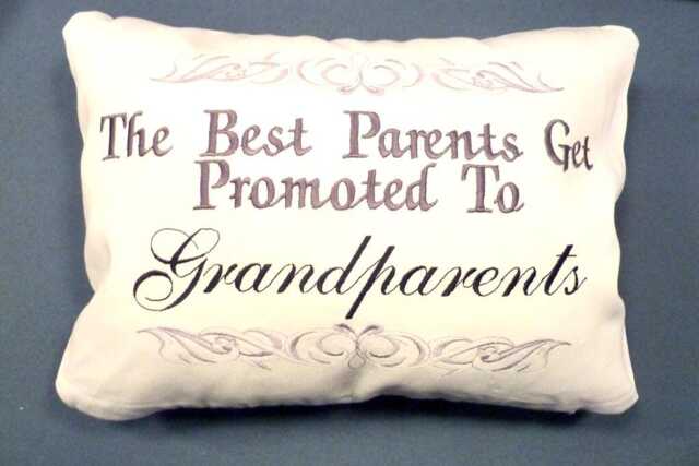 Embroidered Grandparents Pillow Cover Cotton Or Linen, 12x16 - image 1