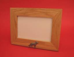 "German Shepherd Landscape Real Oak Picture Frame 4"" X 6" - thumbnail 1