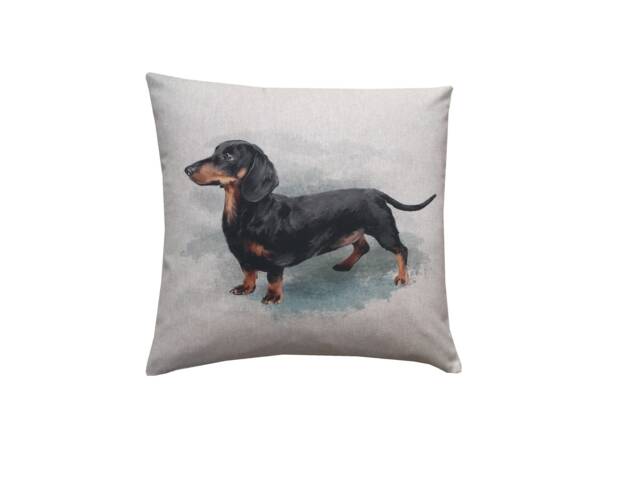 Christmas Gifts Dachshund Dog Print Cushion Cover Linen Look Throw Pillowcase