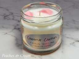 Peaches & Cream Scented Candle Hand-Crafted Fragranced Wax - 260G - thumbnail 2