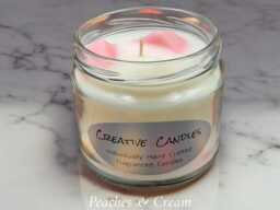Peaches & Cream Scented Candle Hand-Crafted Fragranced Wax - 260G