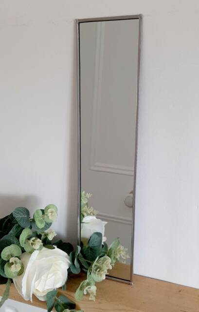 Simple 10x40cm Lead Framed Catfish Glass Mirror - Ideal To Team Up With Rennie Mackintosh Stained Effect Mirrors - image 1