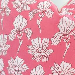 Fuchsia Pink Indian Block Print Pillow Cover , Cotton Voile Hand Mede - thumbnail 3