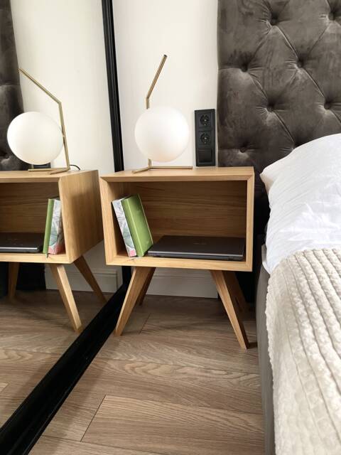 Wood Nightstand, Nursery Unique Night Stand, Bedside Table With Drawer, Side For Bedroom, Modern Small Entryway - image 1