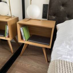 Wood Nightstand, Nursery Unique Night Stand, Bedside Table With Drawer, Side For Bedroom, Modern Small Entryway - thumbnail 3