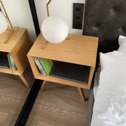 Wood Nightstand, Nursery Unique Night Stand, Bedside Table With Drawer, Side For Bedroom, Modern Small Entryway - thumbnail 2