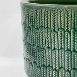 Green Xl Ceramic Plant Pot, Oran Indoor/Outdoor Planter, Multiple Sizes, - D21 - D37cm With Drainage Hole - thumbnail 3
