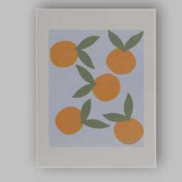 Minimalist Orange Fruit Leaf Scandinavian Kitchen Print Canvas Wall Art Decor Picture Ready To Hang - thumbnail 1