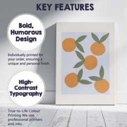 Minimalist Orange Fruit Leaf Scandinavian Kitchen Print Canvas Wall Art Decor Picture Ready To Hang - thumbnail 2