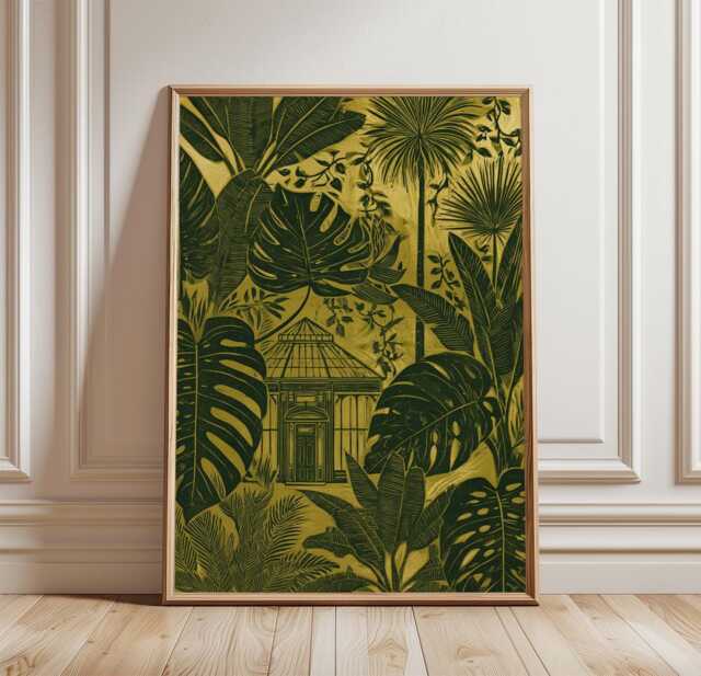Tropical Greenhouse Poster, Botanical Jungle Wall Art Print - image 1