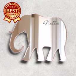 Elephant Acrylic Mirror Wall Art Personalized Engraved Decor