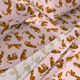 Whimsical Tiger Sheets - Tigers On Pink Large By Alenkakarabanova Safari Animal Exotic Cotton Sateen Sheet Set Bedding Spoonflower - thumbnail 2