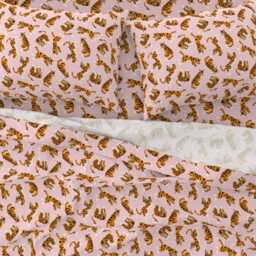 Whimsical Tiger Sheets - Tigers On Pink Large By Alenkakarabanova Safari Animal Exotic Cotton Sateen Sheet Set Bedding Spoonflower - thumbnail 3