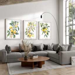 Set Of 3 Lemons Fruit Art Prints, Wall Art, Citrus Print, Home Decor, Kitchen Wall Art, Lemons Art, Living Room Art, Home Decor - thumbnail 2