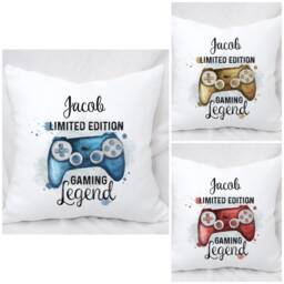 Personalised Gaming Legend Cushion, Ideal Gift For Gamer Enthusiasts, 3 Colour Options - thumbnail 4