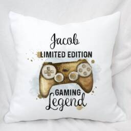 Personalised Gaming Legend Cushion, Ideal Gift For Gamer Enthusiasts, 3 Colour Options - thumbnail 3