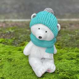 Stone White Bear Sculpture Handmade Winter Animal Statue Concrete Polar Figurine Outdoor Garden Ornament Cement Decor Art Gift - thumbnail 1
