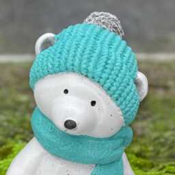 Stone White Bear Sculpture Handmade Winter Animal Statue Concrete Polar Figurine Outdoor Garden Ornament Cement Decor Art Gift - thumbnail 2