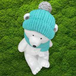 Stone White Bear Sculpture Handmade Winter Animal Statue Concrete Polar Figurine Outdoor Garden Ornament Cement Decor Art Gift - thumbnail 3