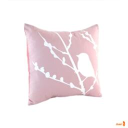 Light Pink Pastel Bird On Cherry Blossom - Mini 10.5 Inches Square Pillow - thumbnail 3