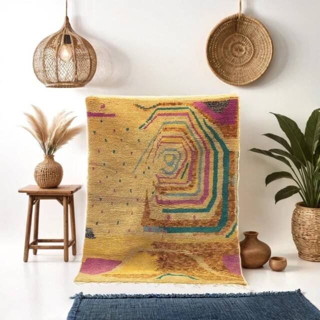 Custom Boujad Rug Authentic Berber Moroccan Wool Carpet - image 1
