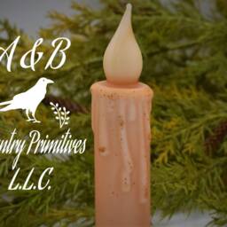 Set Of - 2 Two Grungy Cream 7 Inch Led Wax Dipped Taper Candles With Timer, Battery Operated Candles, Rustic Country Primitive Home Decor - thumbnail 4