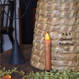 Set Of - 2 Two Grungy Cream 7 Inch Led Wax Dipped Taper Candles With Timer, Battery Operated Candles, Rustic Country Primitive Home Decor - thumbnail 3