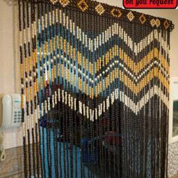Handmade Wood Bead Door Curtain Bohemian Decor - thumbnail 4