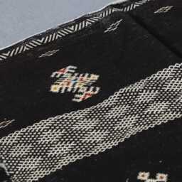 Vintage Black & White Berber Rug Geometric Moroccan Carpet - 8x4, 5 Ft - thumbnail 3