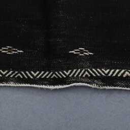 Vintage Black & White Berber Rug Geometric Moroccan Carpet - 8x4, 5 Ft - thumbnail 4