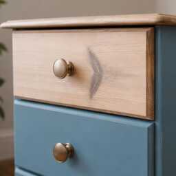 Upcycled Bedside Table/Nightstand - Wooden 3 Drawer Cabinet Rustic Bedroom Storage Painted Furniture Solid Wood Drawers UK - thumbnail 2