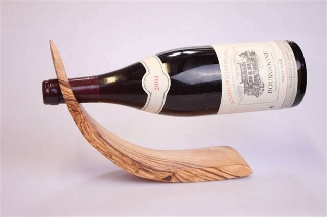 Wine Bottle Holder Semi-Circular Of Olive Wood