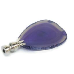 Agate Slice Lamp Finial in Royal Purple On Shiny Chrome Hardware - thumbnail 4