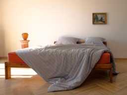 Urmia - Striped Duvet Set Blue/Grey & Off-White Unbleached Ranforce 100% Cotton - thumbnail 1