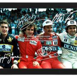 Ayrton Senna, Mansell, Piquet, Prost Signed - Printed Autograph Print Photo Framed Option Available Motorsport F1 Motor Sport Formula 1 One - thumbnail 3