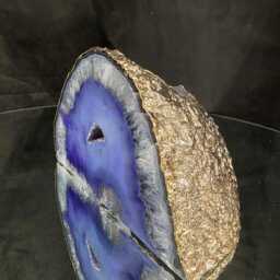 Purple Agate End Candle 1 Handpicked 1.127G H9xw14xd8cm Microcrystalline Quartz Gold Gilded 24Ct Tealight Holder - thumbnail 3