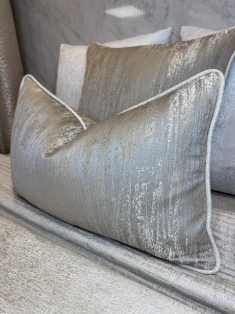 Luxury Cushion Cover - Bill Beaumont Rosie Taupe With Cream Shine Handmade Piped Blake Trim Pillow Sham Case All Sizes - image 1
