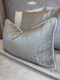 Luxury Cushion Cover - Bill Beaumont Rosie Taupe With Cream Shine Handmade Piped Blake Trim Pillow Sham Case All Sizes
