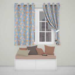 Cute Gingerbread Cookies Candy House On Soft Blue Background Seamless Pattern Readymade Eyelet Ring Top Thermal 100% Blackout Curtains - thumbnail 1