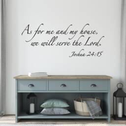 As For Me & My House We Will Serve The Lord Decal - Joshua 2415 Christian Decor Bible Verse Wall Vinyl - thumbnail 1
