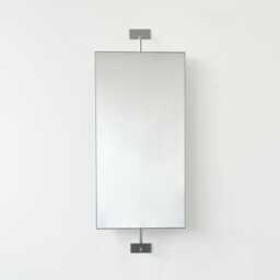 Modern Vorso??? Wall Attached Rotating Rectangular Mirror With Stainless Steel Frame