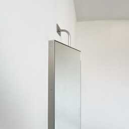 Modern Vorso??? Wall Attached Rotating Rectangular Mirror With Stainless Steel Frame - thumbnail 3